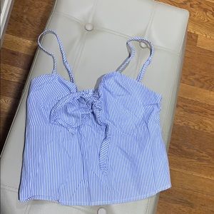 Light blue / white striped tank